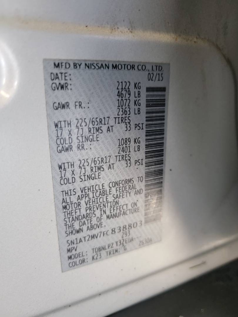 2015 NISSAN ROGUE — 143634 Miles — Lot C838803 — Souq - Marhaba Auctions Used Cars - Image 9