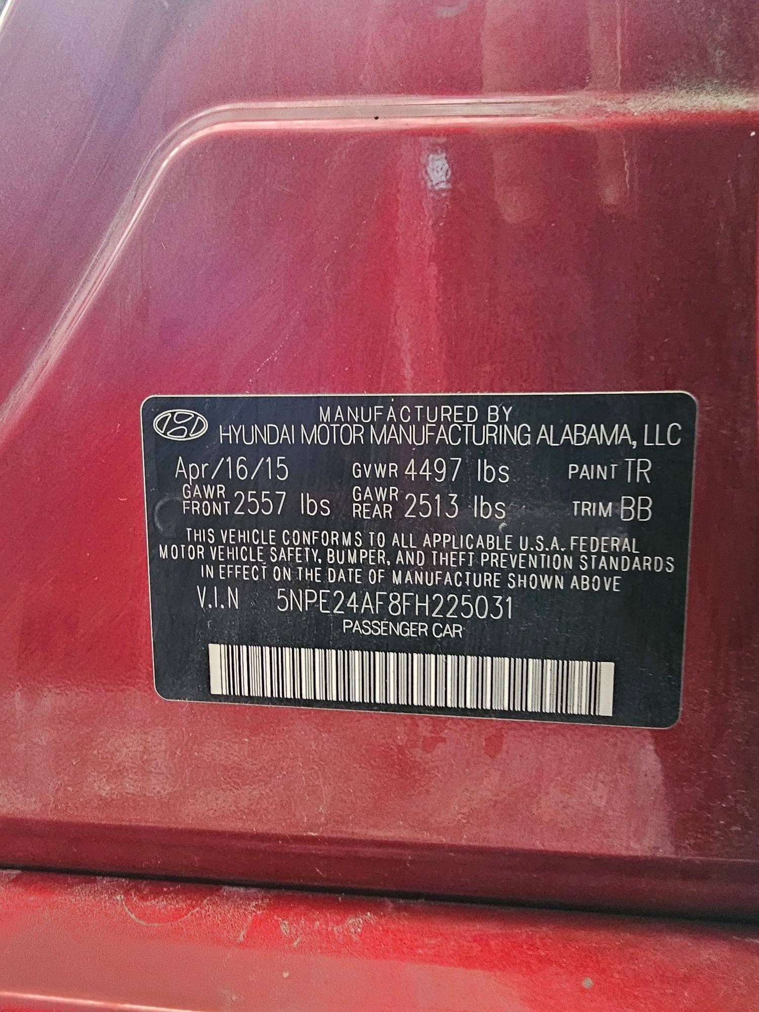 2015 HYUNDAI SONATA — 145671 Miles — Lot 43624464 — Main - Marhaba Auctions Used Cars - Image 9