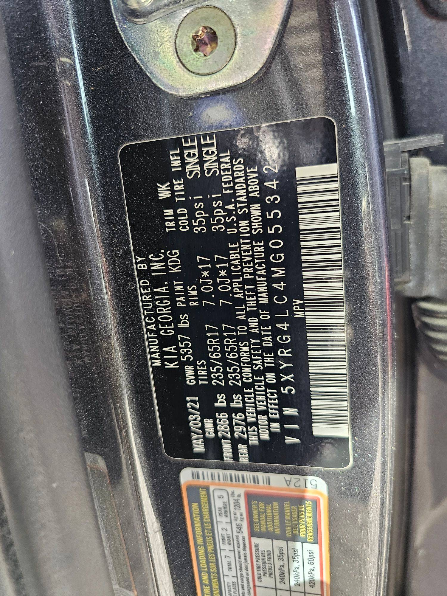 2021 KIA SORENTO — 102685 Miles — Lot LC4MG055342 — Souq - Marhaba Auctions Used Cars - Image 8