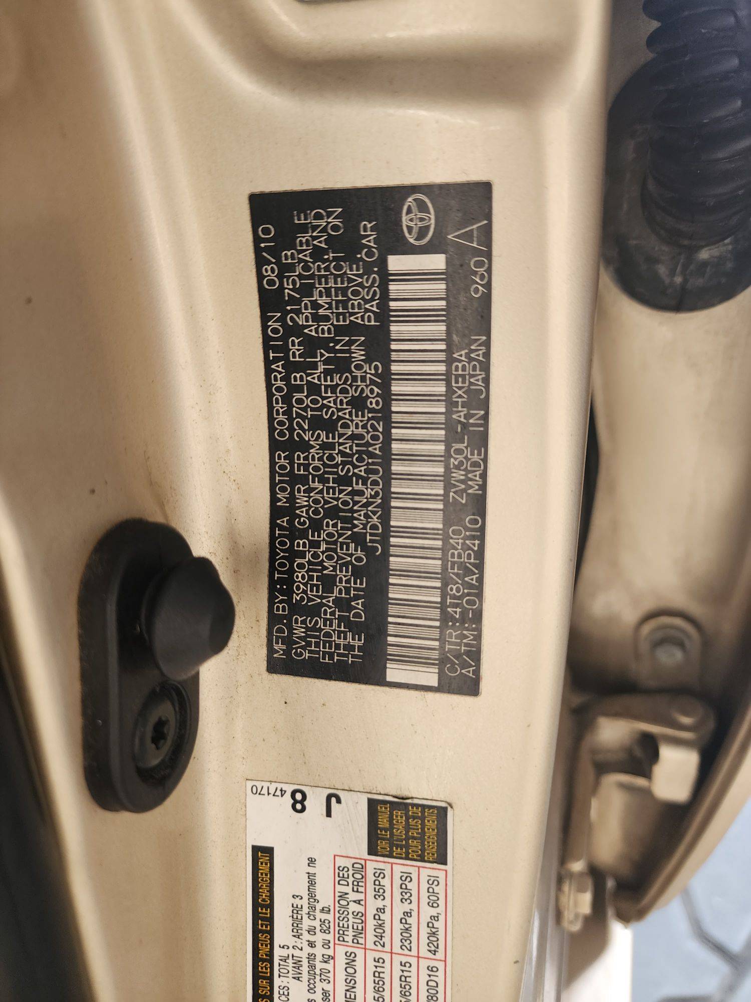 2010 TOYOTA PRIUS — 216346 Miles — Lot 37695551 - Marhaba Auctions Used Cars - Image 9