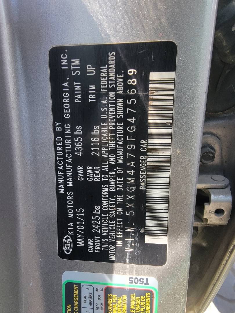 2015 KIA OPTIMA — 183169 Miles — Lot 475689 — Main - Marhaba Auctions Used Cars - Image 10
