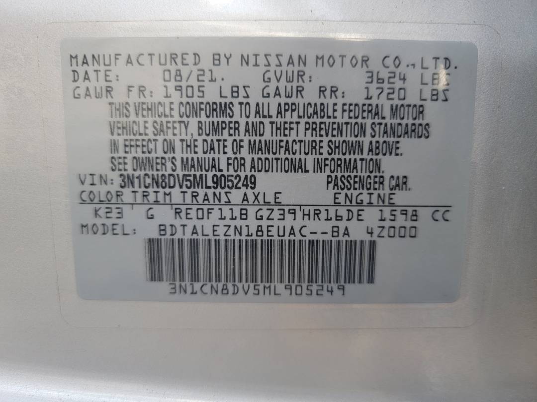 2021 NISSAN VERSA — 33241 Miles — Lot L905249 - Marhaba Auctions Used Cars - Image 9