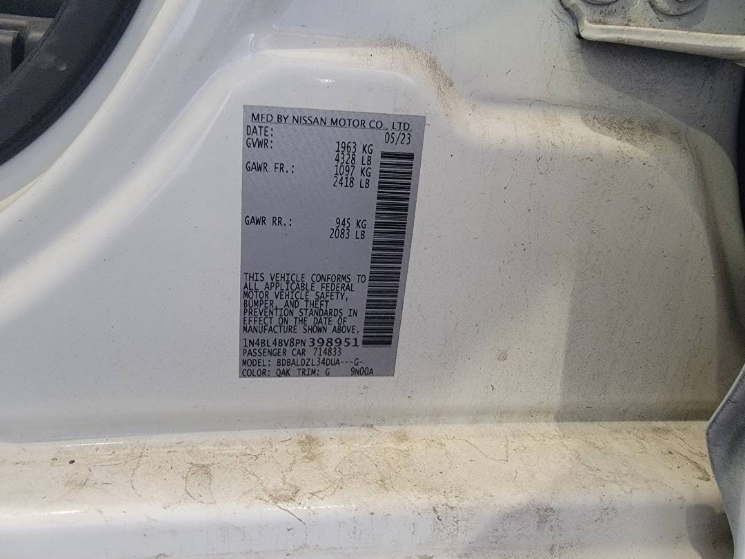 2023 NISSAN ALTIMA — 46179 Miles — Lot BV8PN398951 — Main - Marhaba Auctions Used Cars - Image 9