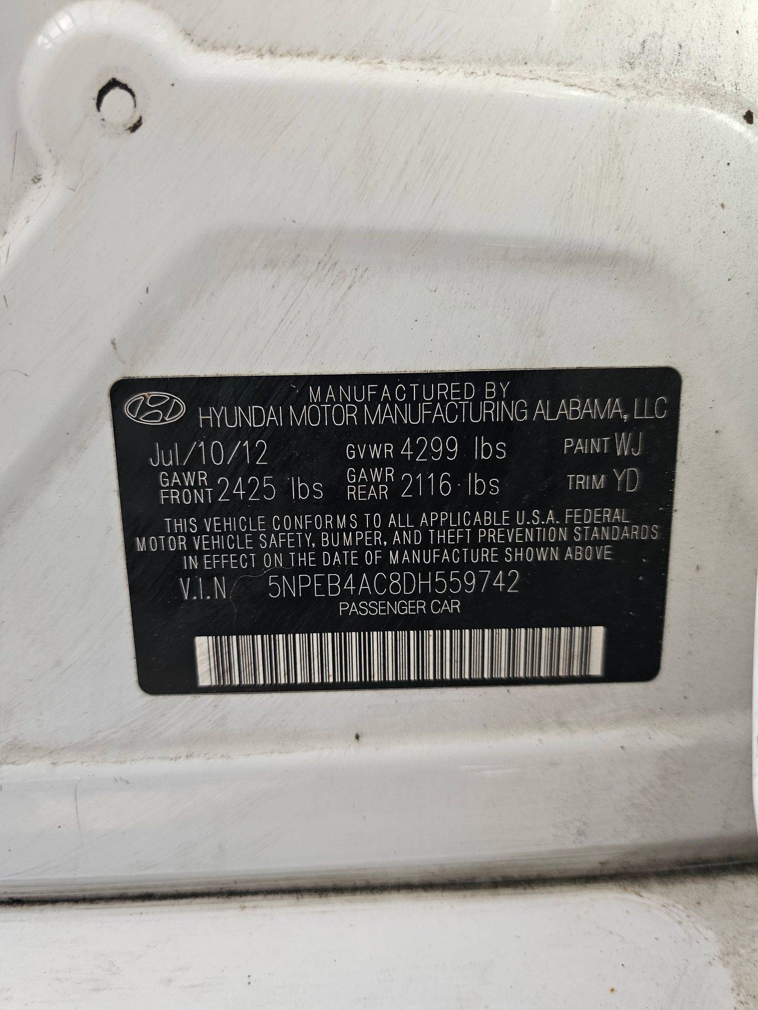 HYUNDAI SONATA 2013 - Marhaba Auction Used Cars - Image 9