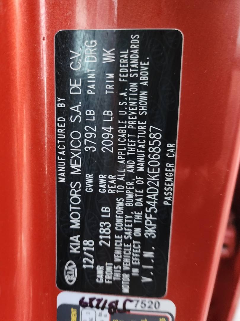 2019 KIA FORTE — 61120 Miles — Lot 79571853 - Marhaba Auctions Used Cars - Image 8