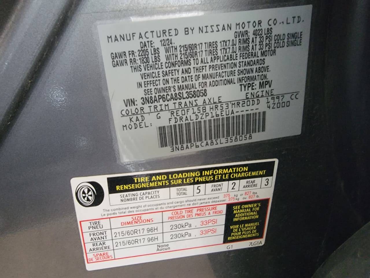 2025 NISSAN KICKS — 10724 Miles — Lot SL358058 — Main - Marhaba Auctions Used Cars - Image 8