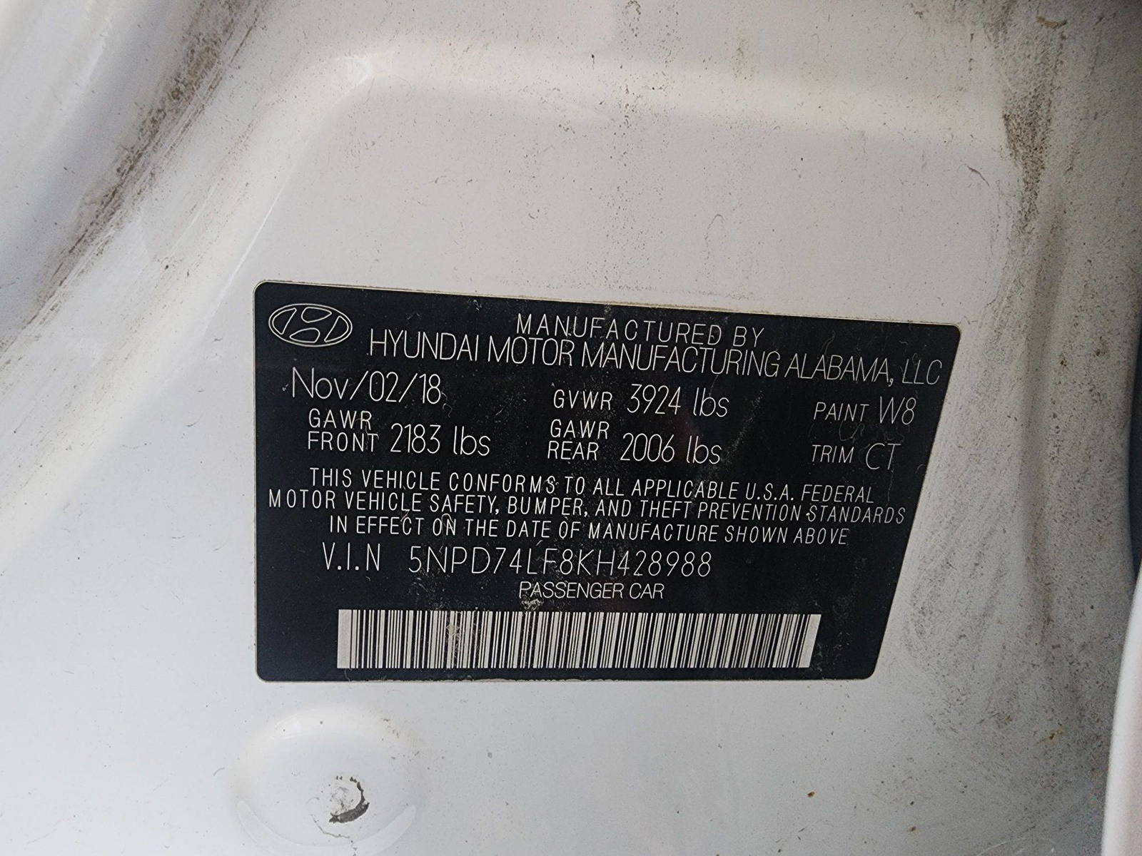 2019 HYUNDAI ELANTRA — 123148 Miles — Lot 40690154 — Main - Marhaba Auctions Used Cars - Image 9