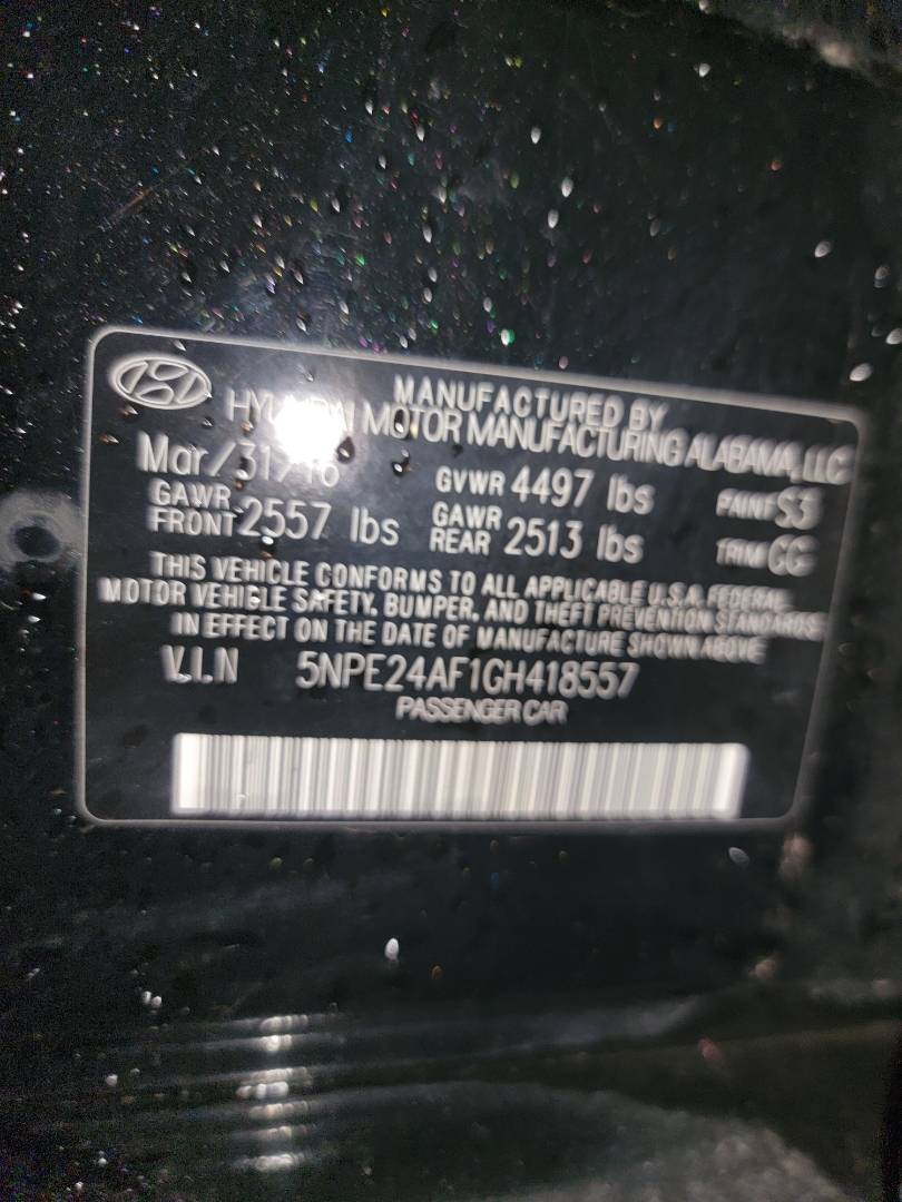 2016 HYUNDAI SONATA — 128189 Miles — Lot 38186565 - Marhaba Auctions Used Cars - Image 9