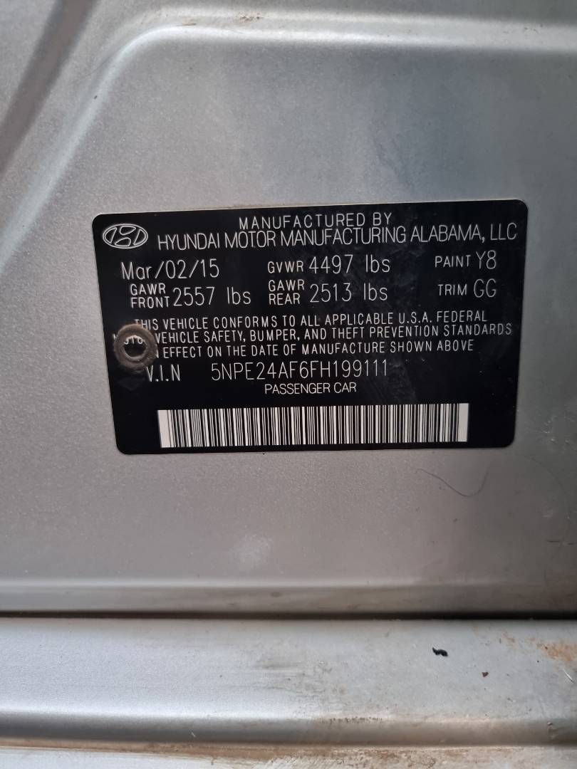 HYUNDAI SONATA 2015 - Marhaba Auction Used Cars - Image 8