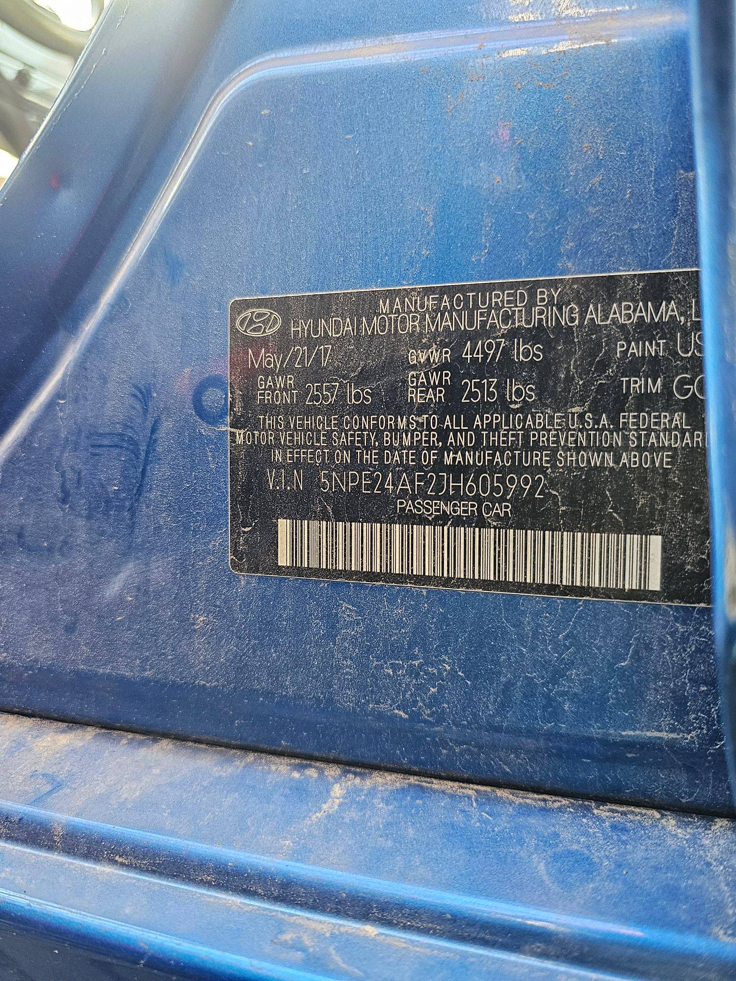 2018 HYUNDAI SONATA — 153801 Miles — Lot AF2JH605992 — Souq - Marhaba Auctions Used Cars - Image 9