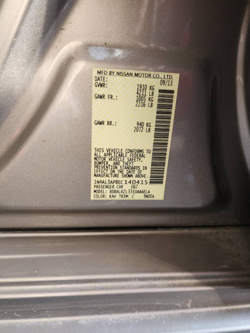 2014 NISSAN ALTIMA — 139599 Miles — Lot 38867977 — Souq - Marhaba Auctions Used Cars - Image 4
