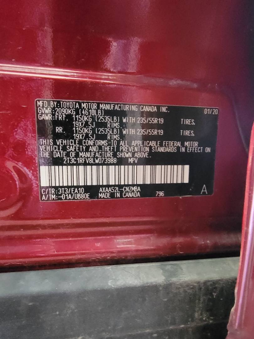 2020 TOYOTA RAV4 — 54715 Miles — Lot LW073988 — Main - Marhaba Auctions Used Cars - Image 11