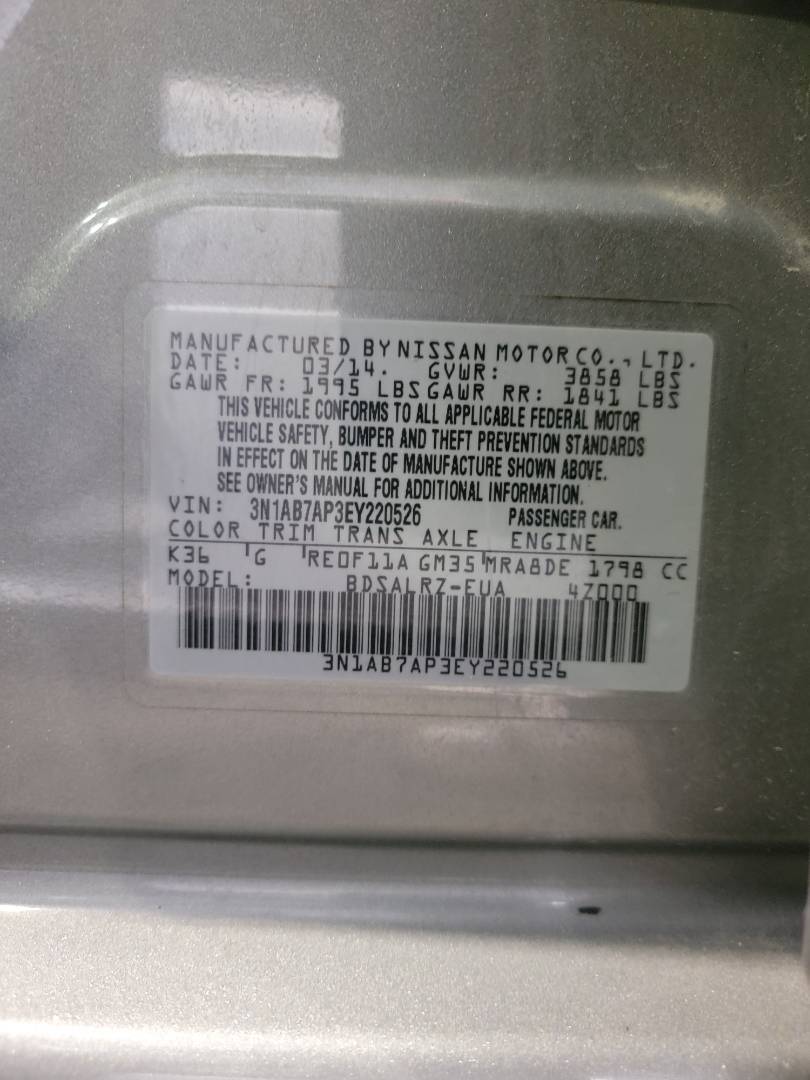 2014 NISSAN SENTRA — 173064 Miles — Lot 3EY220526 — Main - Marhaba Auctions Used Cars - Image 11