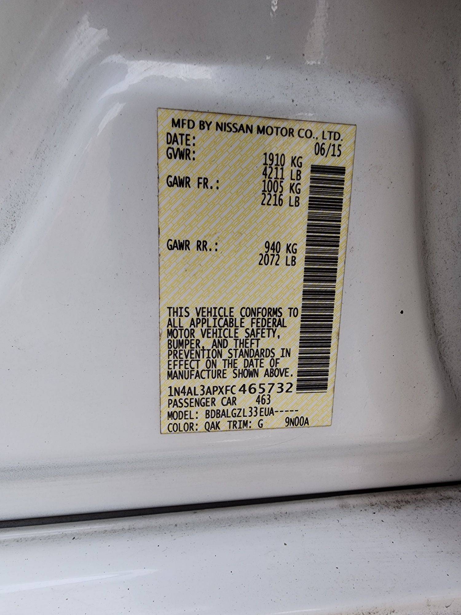 2015 NISSAN ALTIMA — 202942 Miles — Lot 65732 — Souq - Marhaba Auctions Used Cars - Image 11