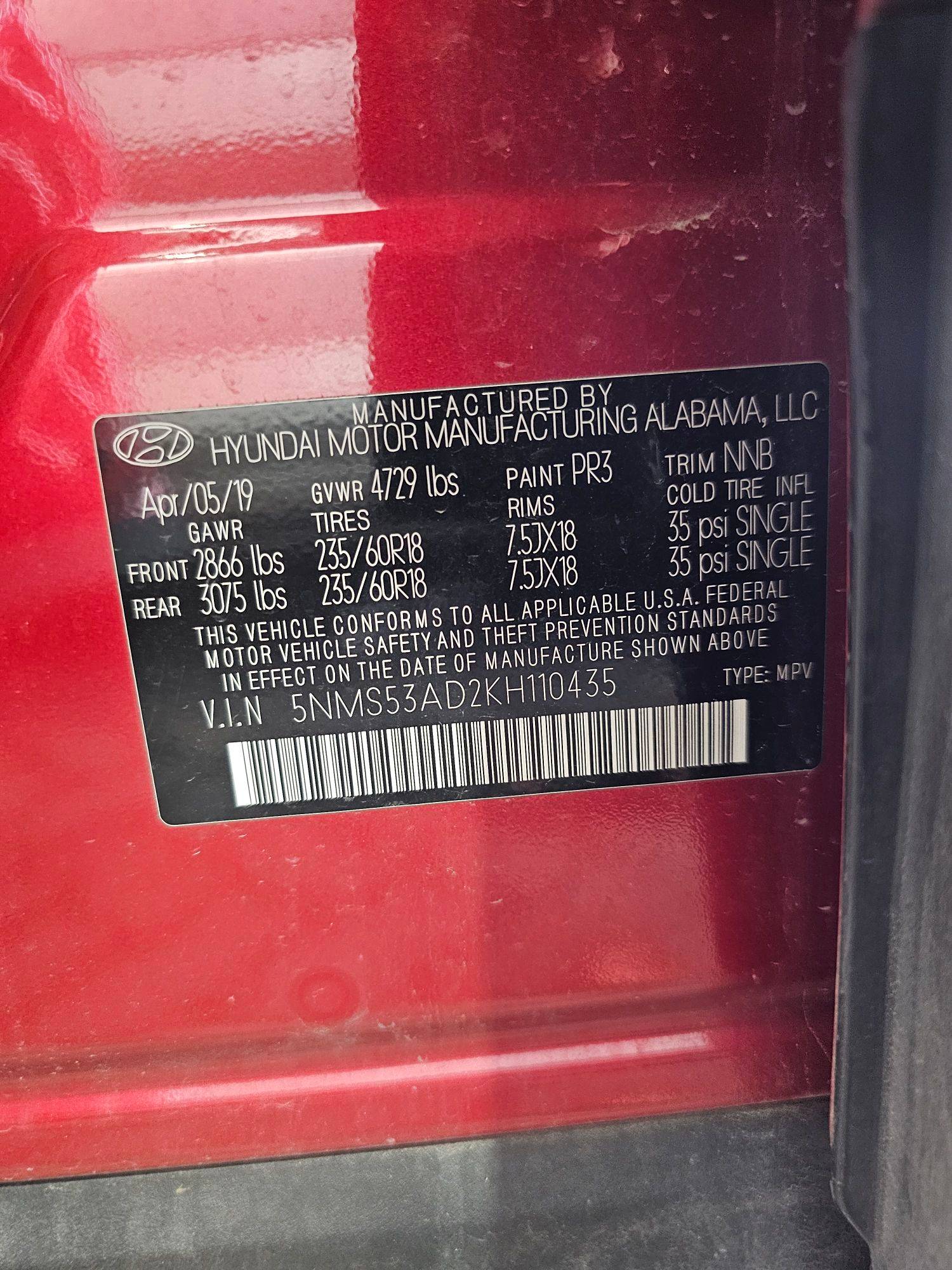 2019 HYUNDAI SANTA FE — 76589 Miles — Lot D2KH110435 — Main - Marhaba Auctions Used Cars - Image 10