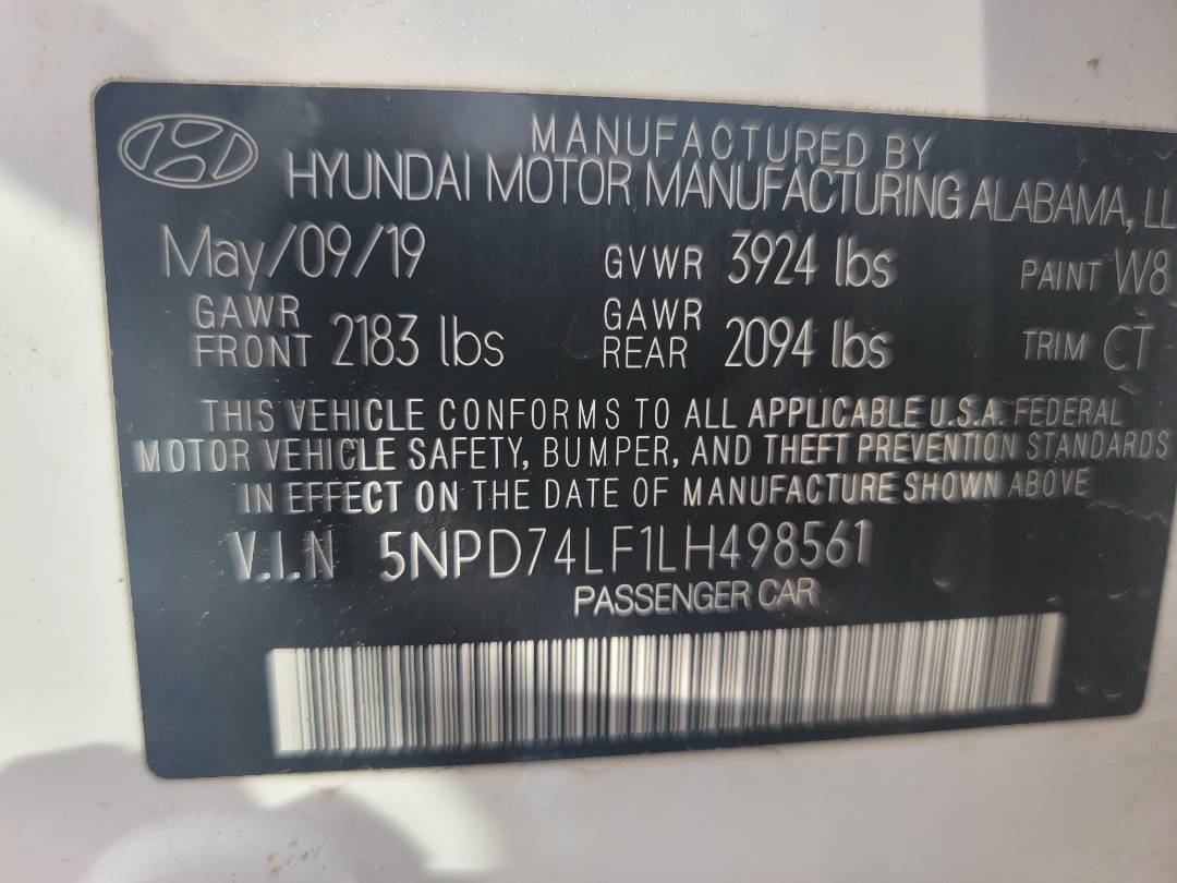 2020 HYUNDAI ELANTRA — 144 184 Miles — Lot 498561 - Marhaba Auctions Used Cars - Image 8