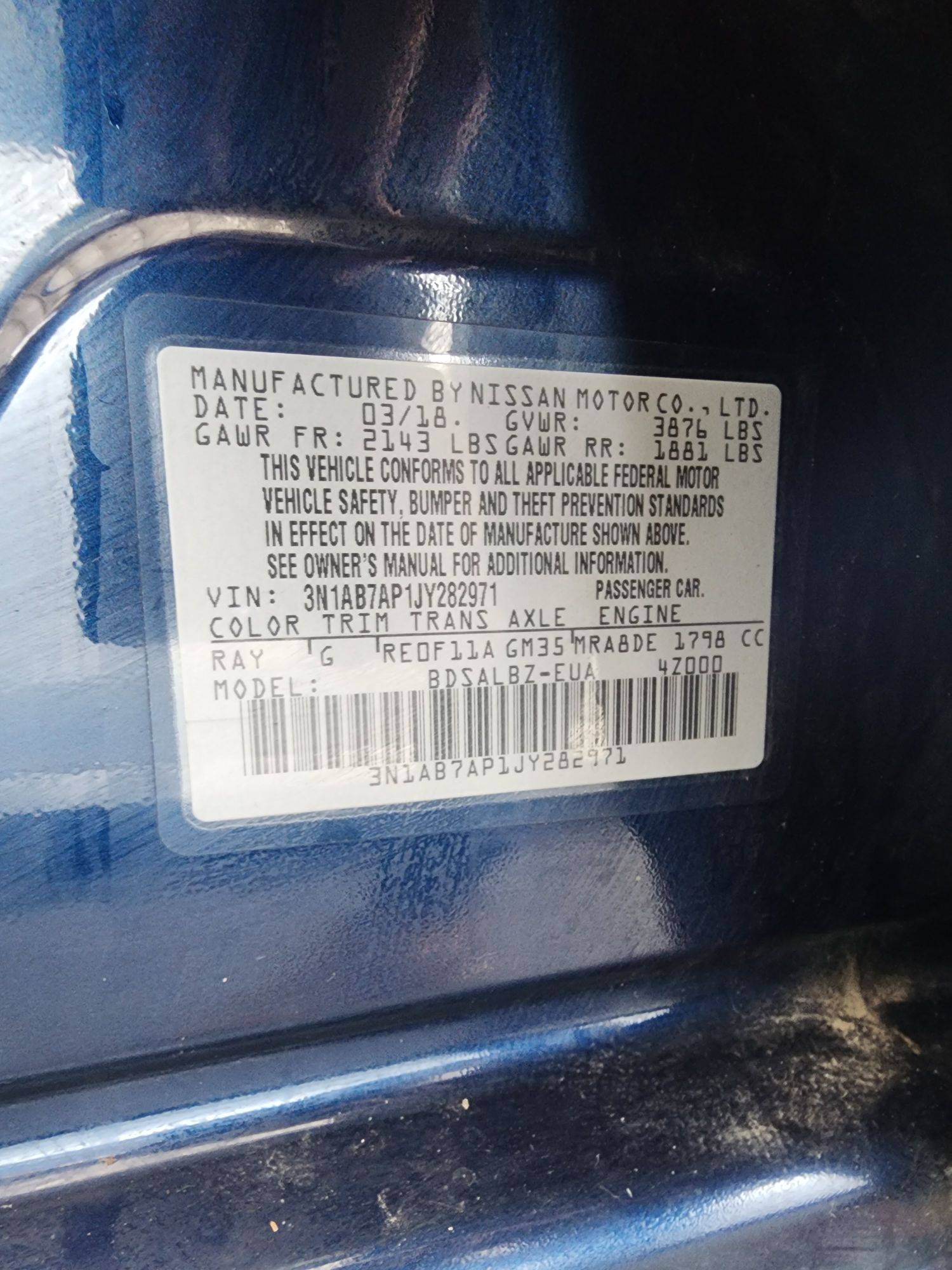 2018 NISSAN SENTRA — 125057 Miles — Lot 49898734 — Souq - Marhaba Auctions Used Cars - Image 9