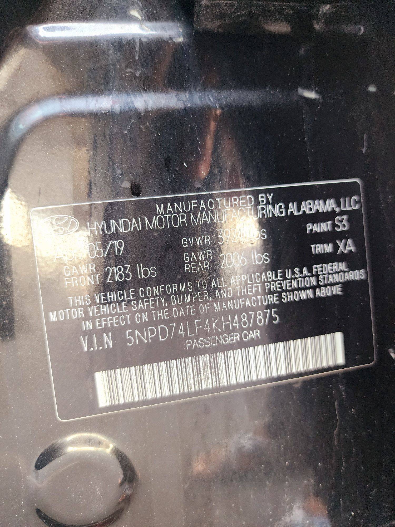 2019 HYUNDAI ELANTRA — 48224 Miles — Lot KH487875 — Souq - Marhaba Auctions Used Cars - Image 9