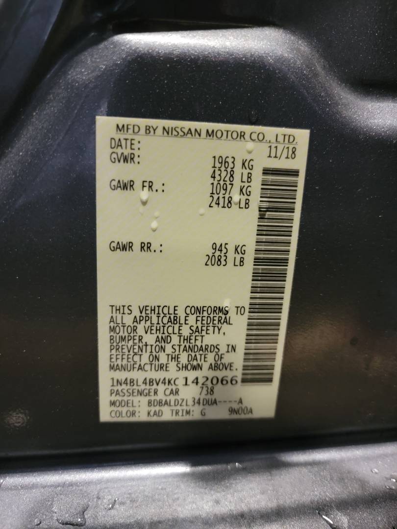 2019 NISSAN ALTIMA — 179921 Miles — Lot 4KC142066 — Main - Marhaba Auctions Used Cars - Image 10
