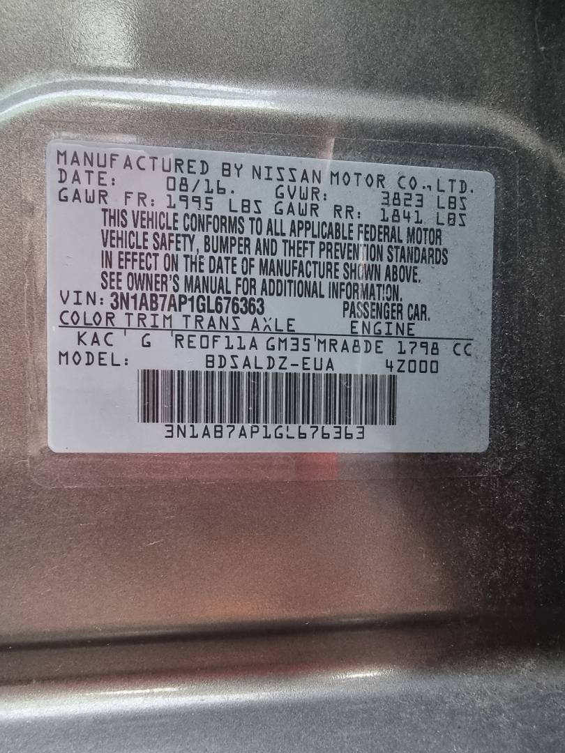 2016 NISSAN SENTRA — 96819 Miles — Lot 125487 — Souq - Marhaba Auctions Used Cars - Image 9