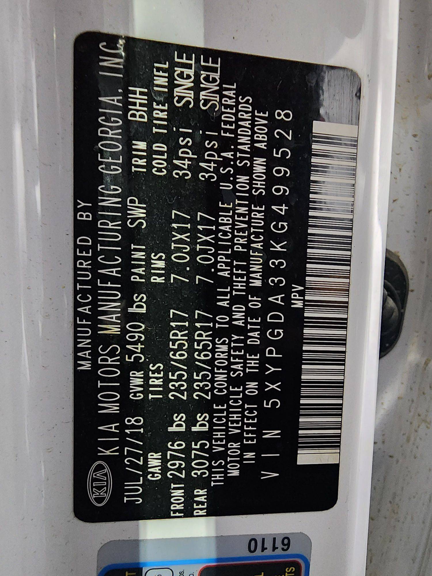 KIA SORENTO 2019 - Marhaba Auction Used Cars - Image 8