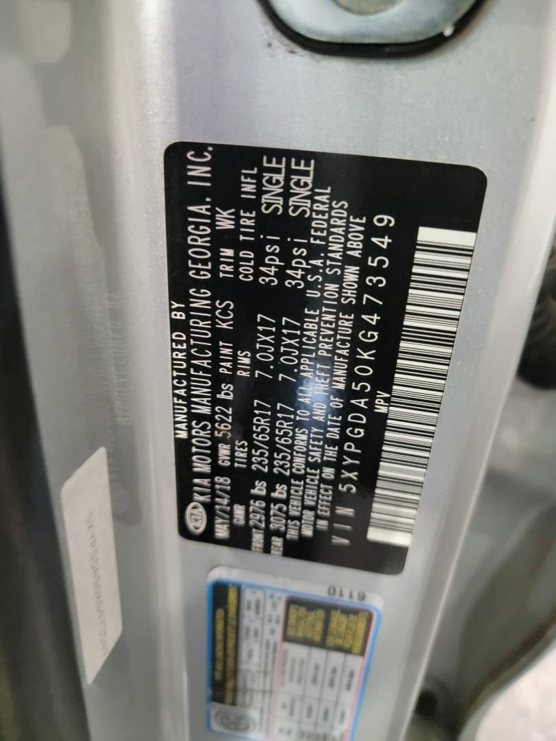 KIA SORENTO 2019 - Marhaba Auction Used Cars - Image 9