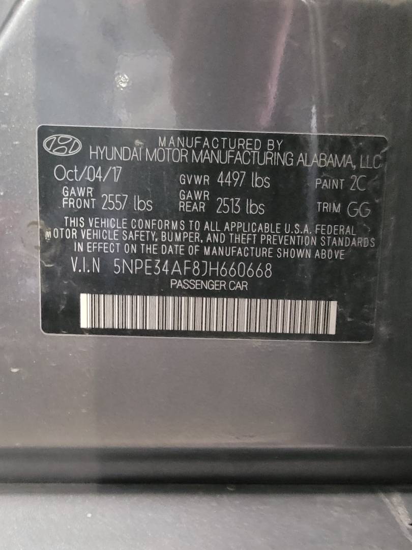 2018 HYUNDAI SONATA — 78777 Miles — Lot 40366984 — Main - Marhaba Auctions Used Cars - Image 10