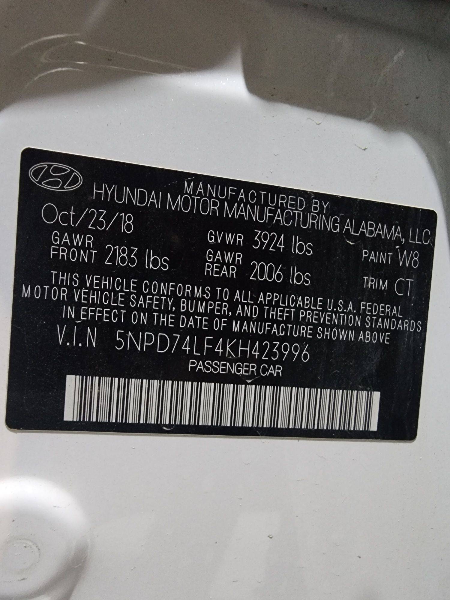 HYUNDAI ELANTRA 2019 - Marhaba Auction Used Cars - Image 10