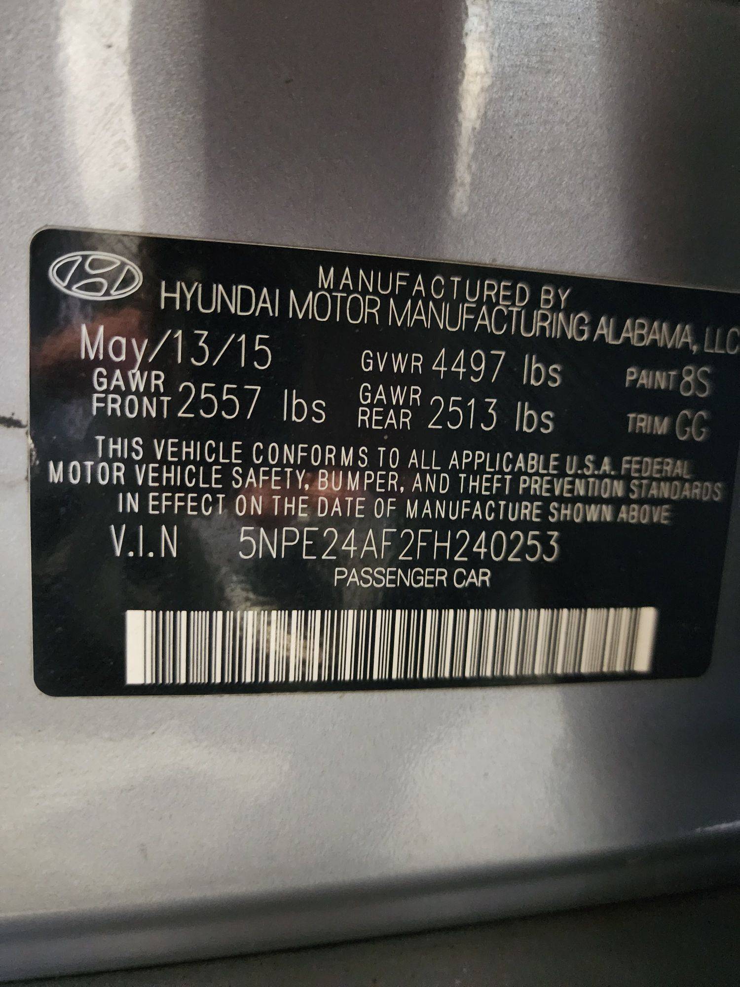2015 HYUNDAI SONATA — 83788 Miles — Lot 41165499 — Al Quoz - Marhaba Auctions Used Cars - Image 10