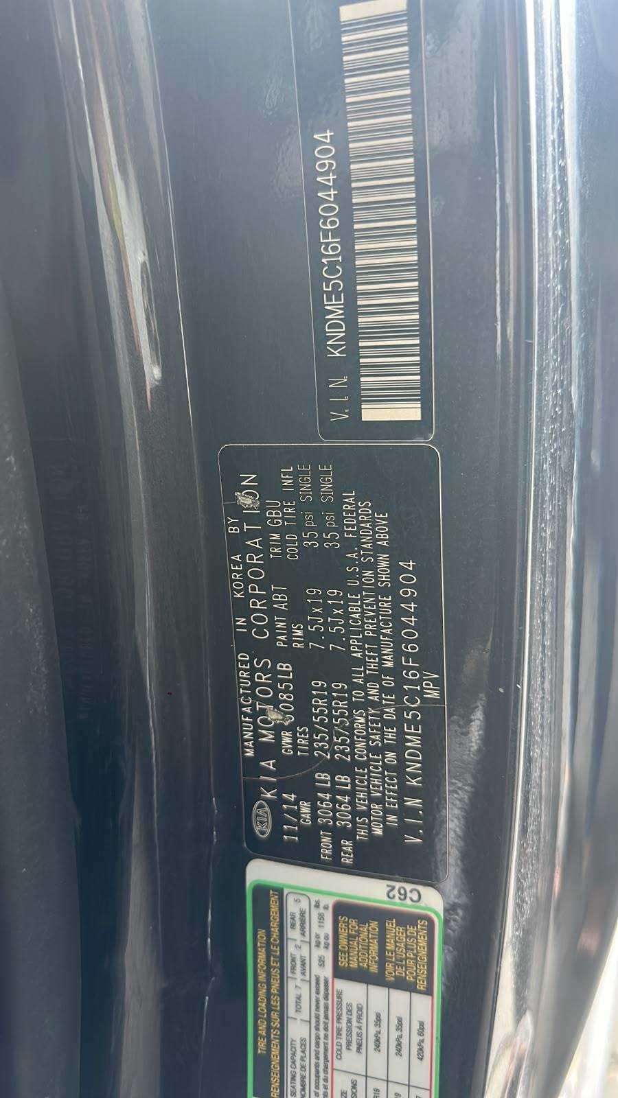 2015 KIA SEDONA — 168899 Miles — Lot 6F6044904 — Souq - Marhaba Auctions Used Cars - Image 10