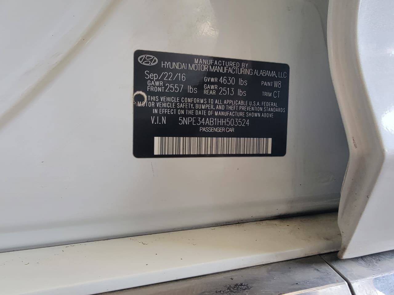 HYUNDAI SONATA SPORT 2017 - Marhaba Auction Used Cars - Image 9