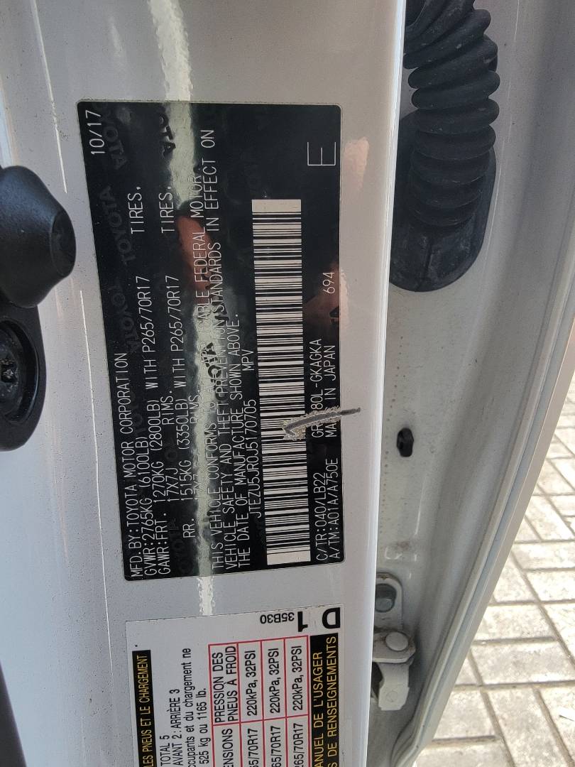 TOYOTA 4RUNNER 2018 - Marhaba Auction Used Cars - Image 9