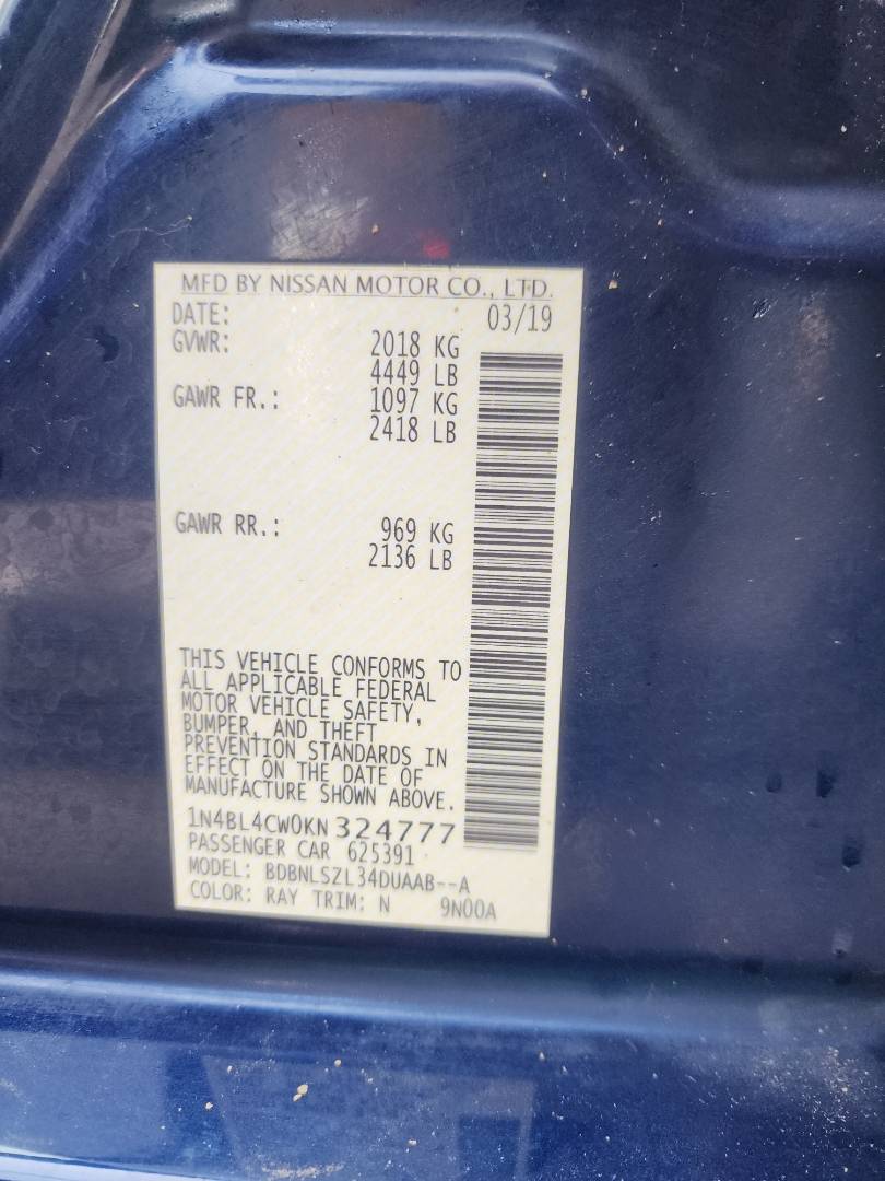 2019 NISSAN ALTIMA — 130776 Miles — Lot 38601548 — Souq - Marhaba Auctions Used Cars - Image 4