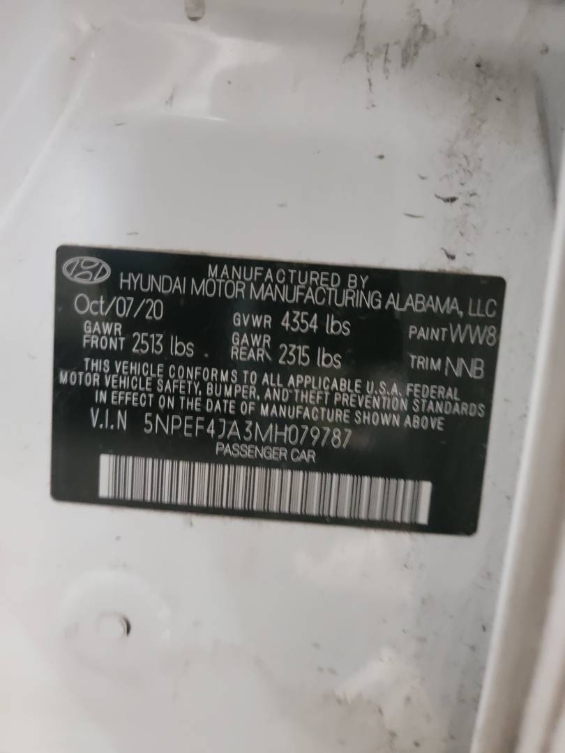 2021 HYUNDAI SONATA — 113402 Miles — Lot H079787 — Main - Marhaba Auctions Used Cars - Image 11