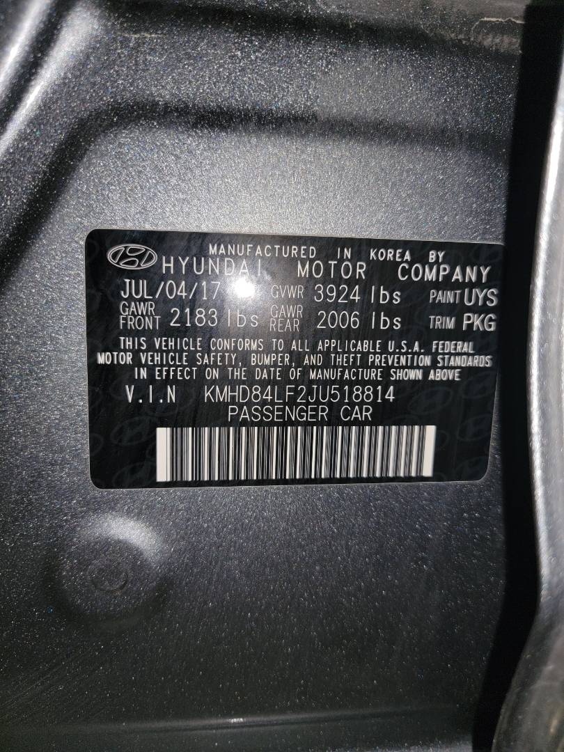 2018 HYUNDAI ELANTRA — 134906 Miles — Lot U518814 — Main - Marhaba Auctions Used Cars - Image 11