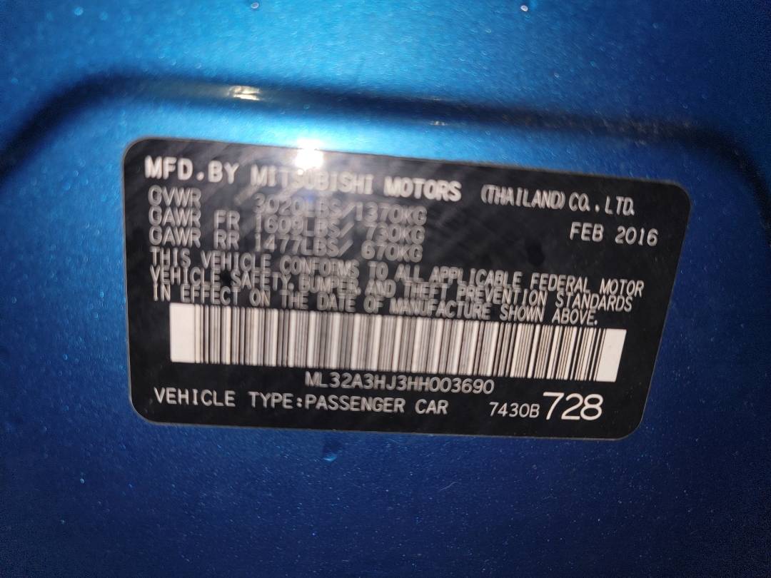 2017 MITSUBISHI MIRAGE — 151498 Miles — Lot 38407654 - Marhaba Auctions Used Cars - Image 9