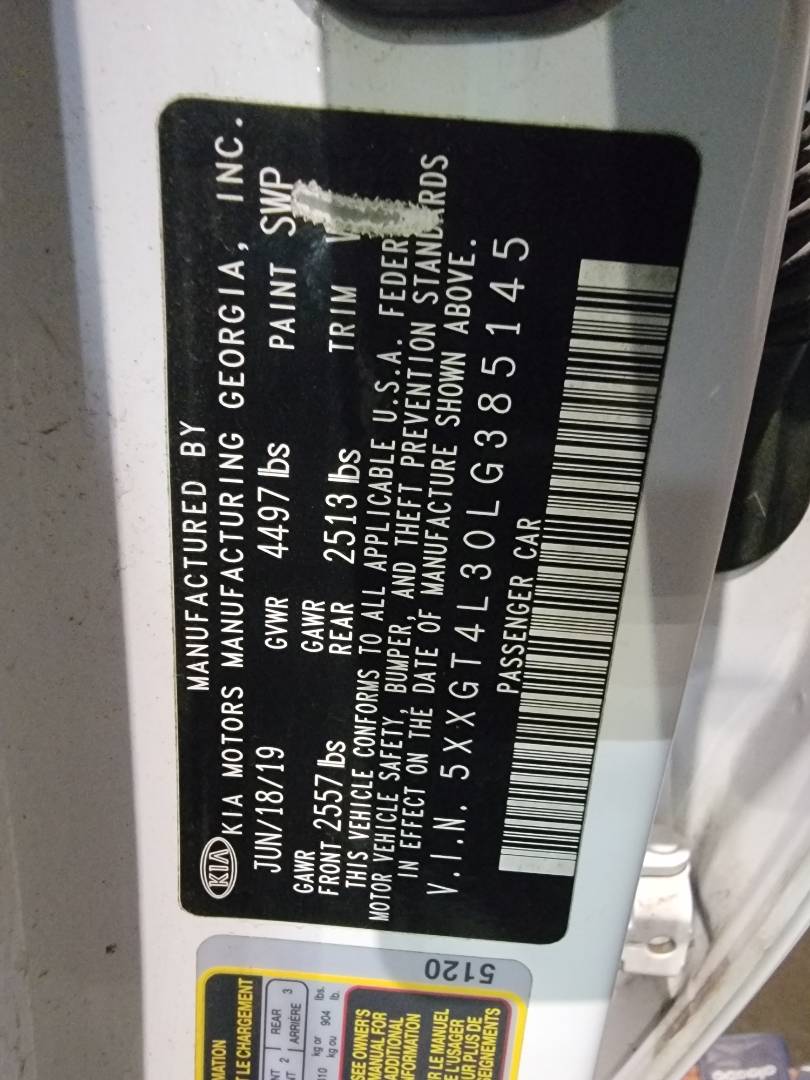 2020 KIA OPTIMA — 165081 Miles — Lot LG385145 — Main - Marhaba Auctions Used Cars - Image 10