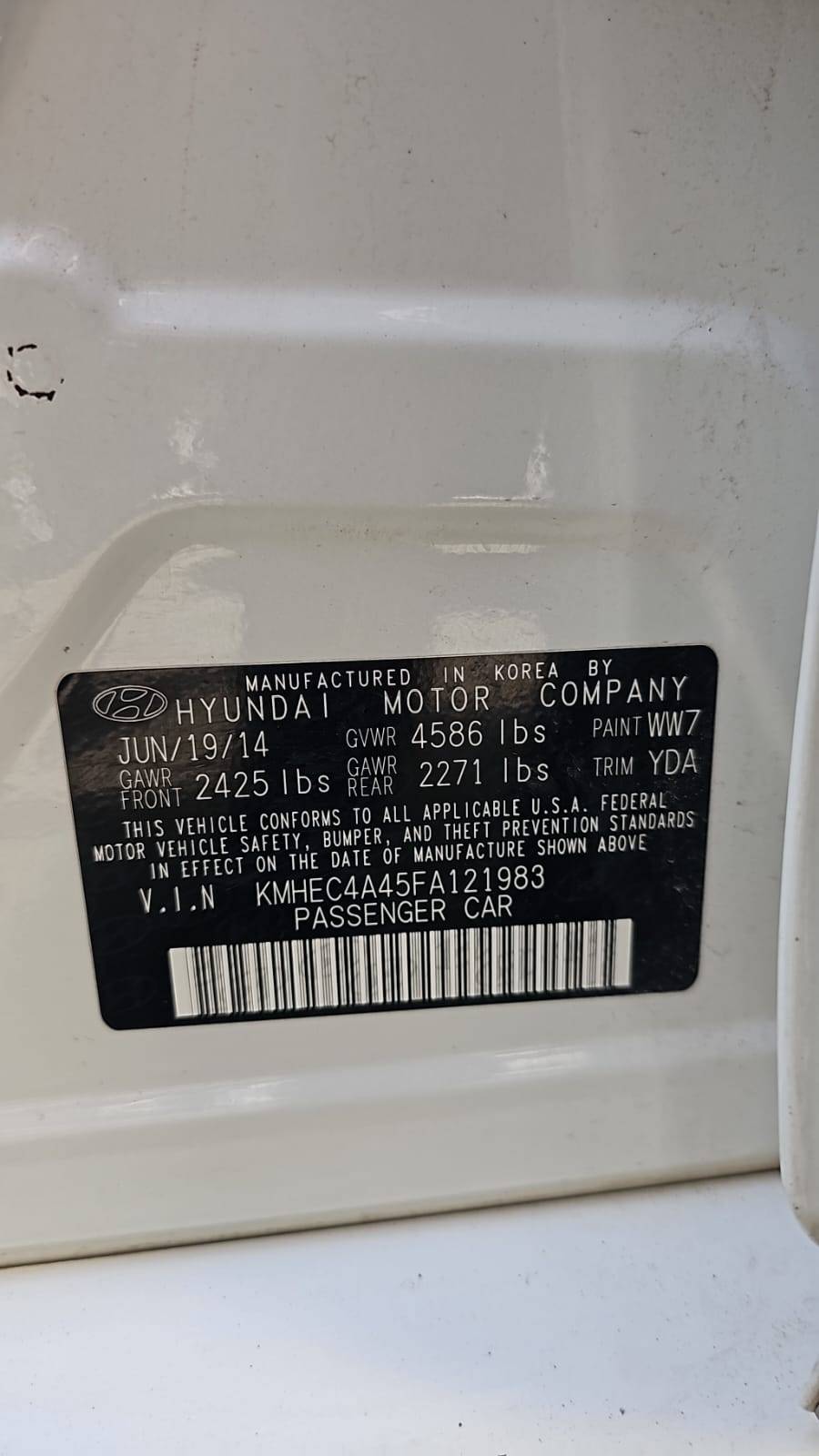 2015 HYUNDAI SONATA — 96698 Miles — Lot A45FA121983 — Souq - Marhaba Auctions Used Cars - Image 11