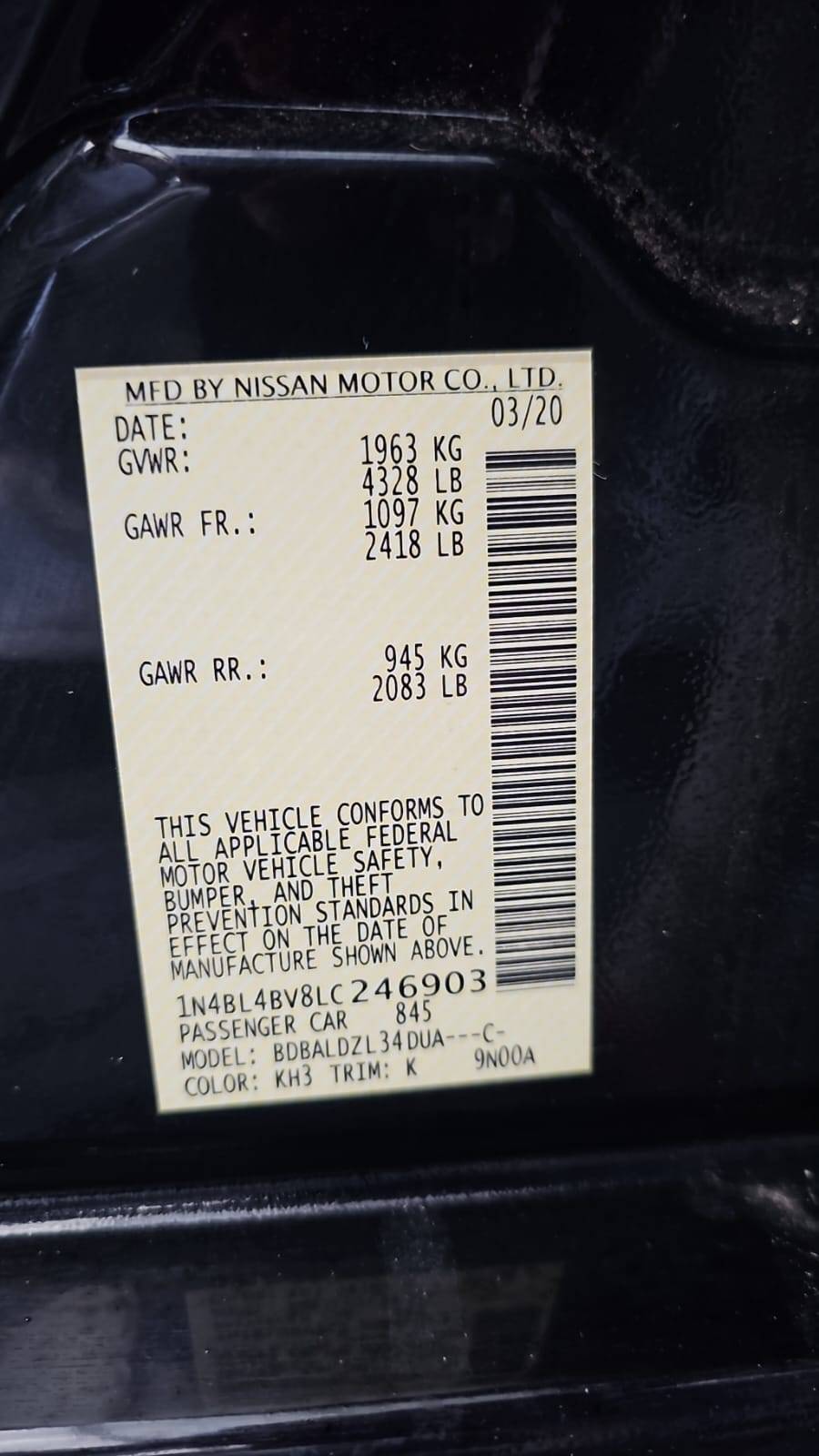 NISSAN ALTIMA 2020 - Marhaba Auction Used Cars - Image 3