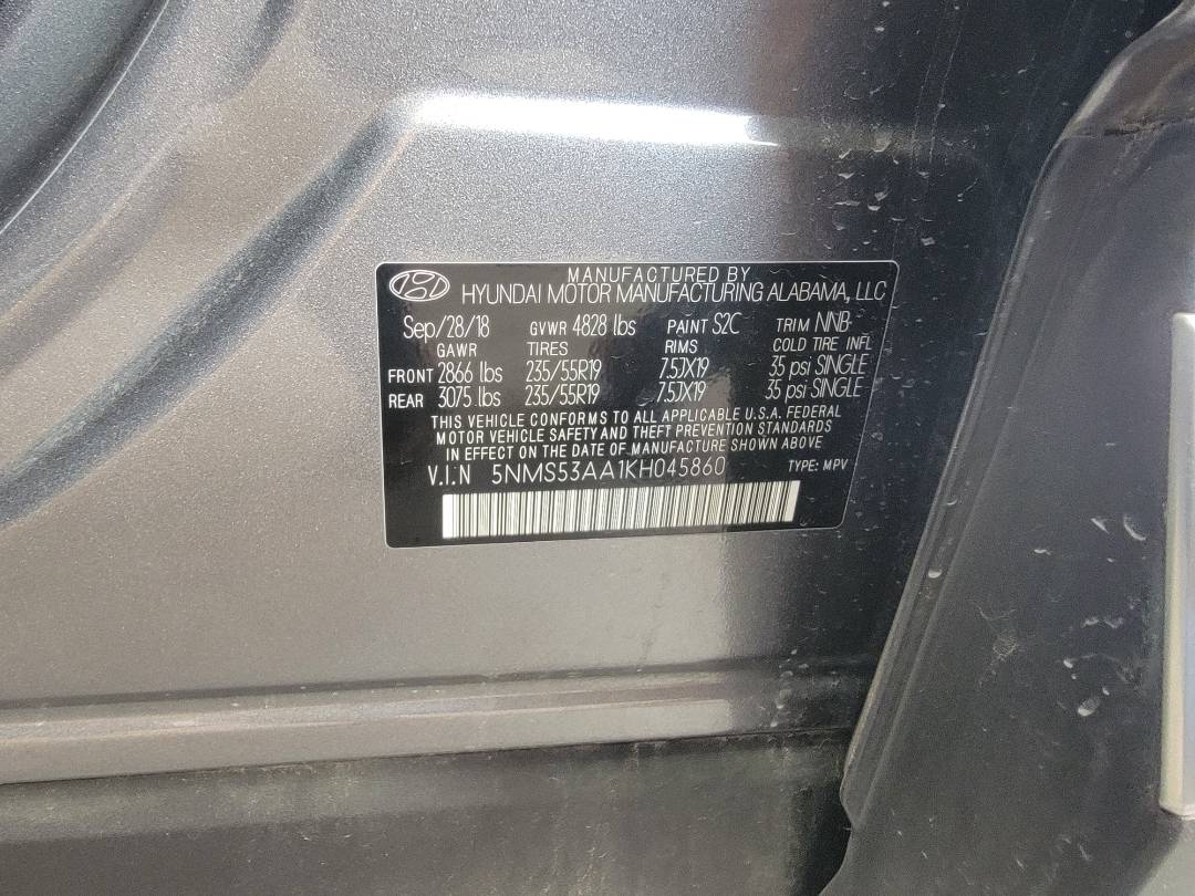 2019 HYUNDAI SANTA FE — 49771 Miles — Lot H045860 — Main - Marhaba Auctions Used Cars - Image 12