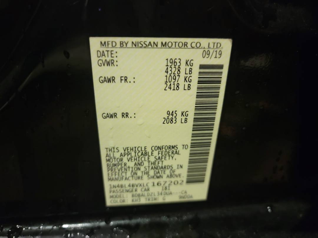 2020 NISSAN ALTIMA — 52660 Miles — Lot C167202 - Marhaba Auctions Used Cars - Image 10