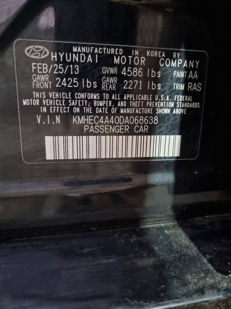 2013 HYUNDAI SONATA — 144989 Miles — Lot 125478 — Ind. 12 - Marhaba Auctions Used Cars - Image 10