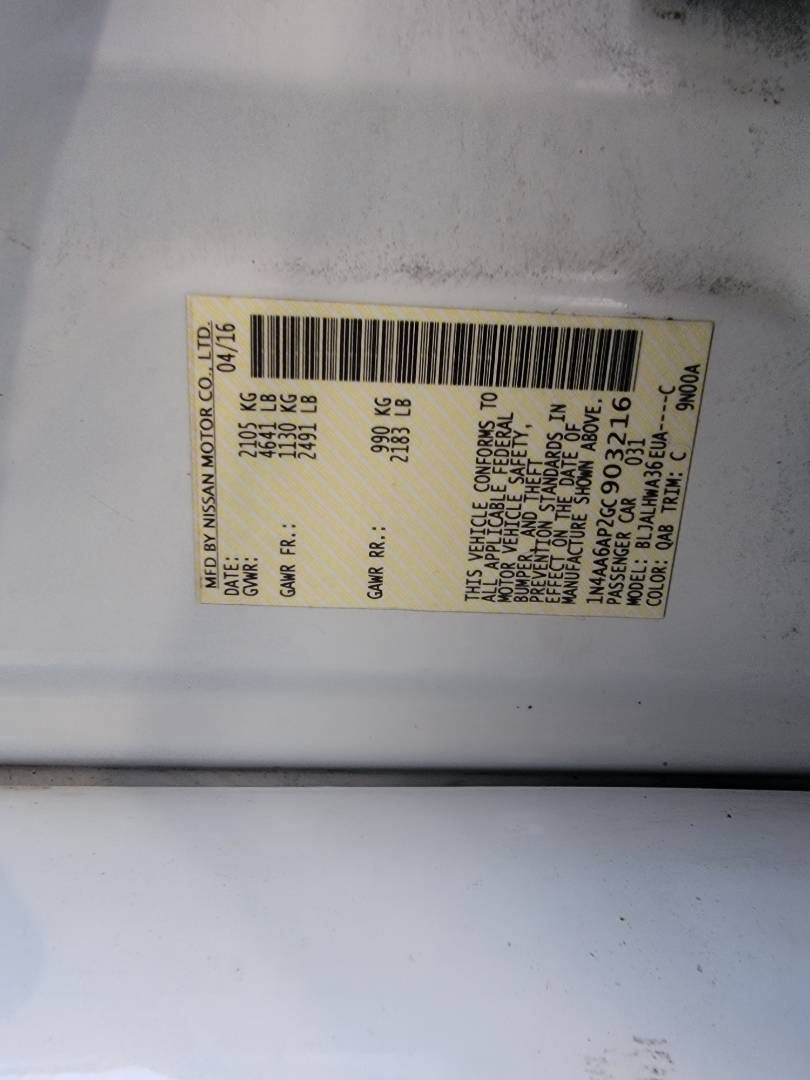 2016 NISSAN MAXIMA — 106828 Miles — Lot GC903216 — Main - Marhaba Auctions Used Cars - Image 10