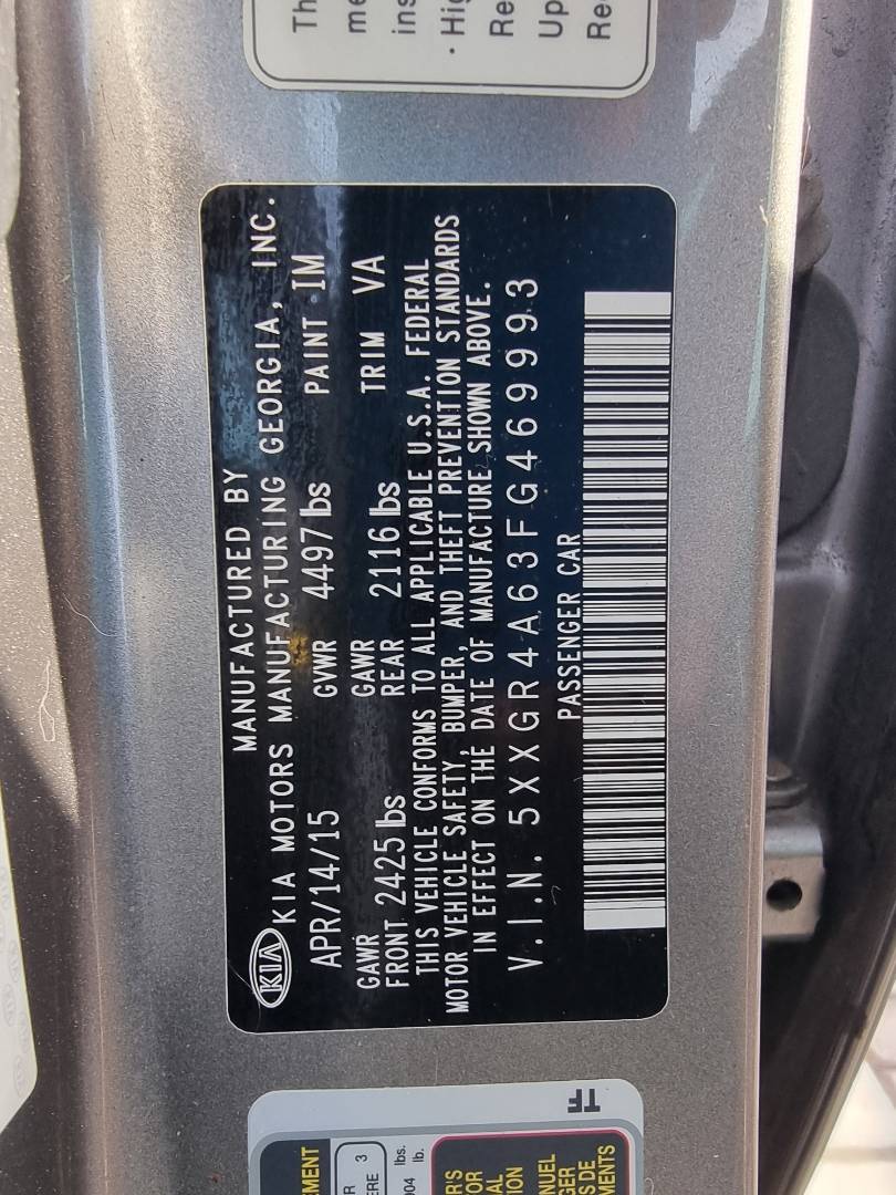 2015 KIA OPTIMA — 184494 Miles — Lot 215487 — Ind. 12 - Marhaba Auctions Used Cars - Image 10