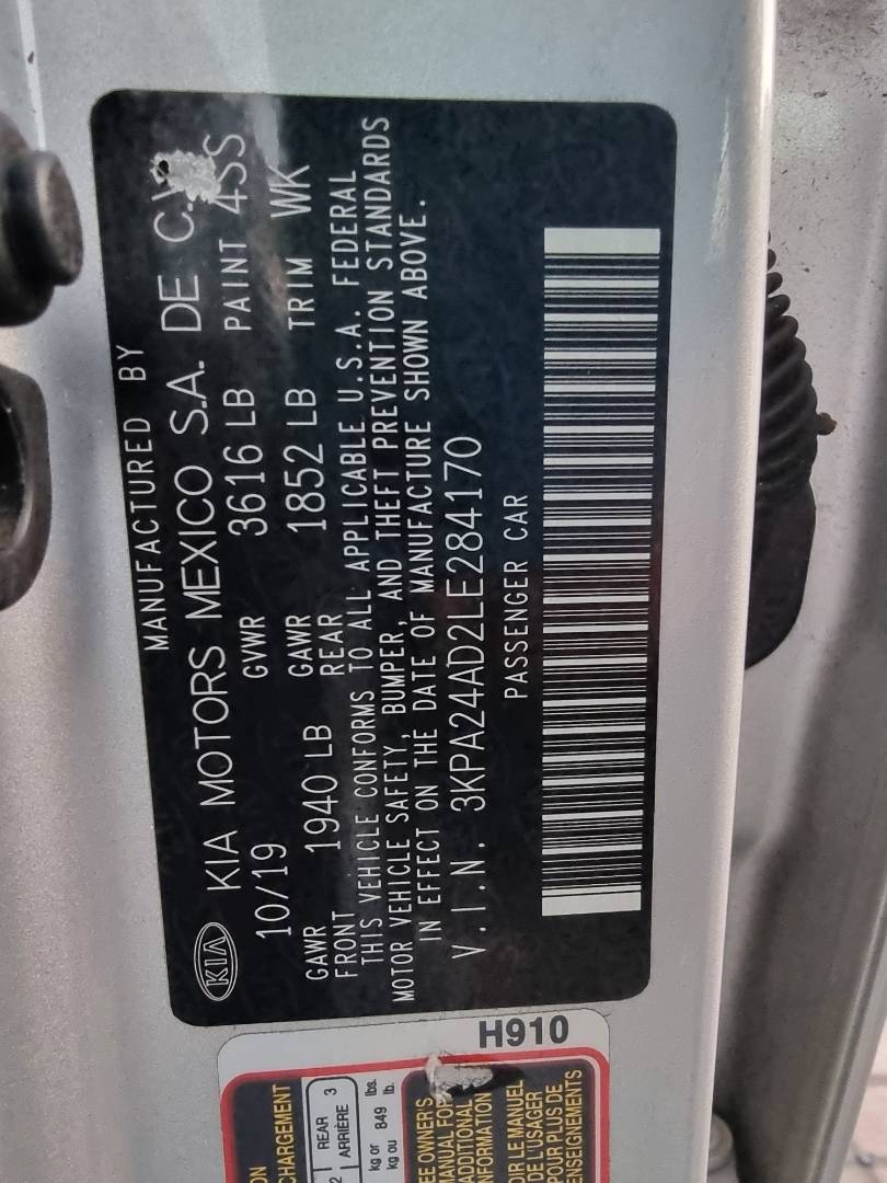 2020 KIA RIO — 42891 Miles — Lot 60453204 — Ind. 12 - Marhaba Auctions Used Cars - Image 9