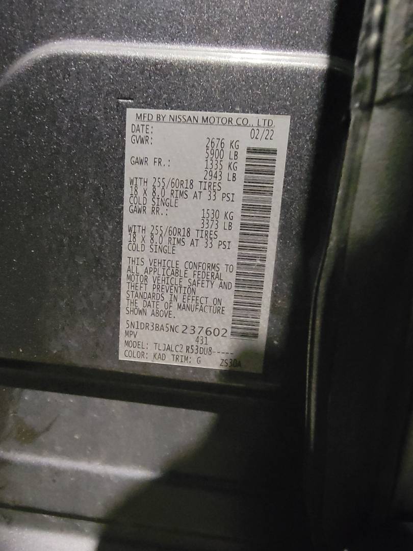 2022 NISSAN PATHFINDER — 82412 Miles — Lot C237602 — Main - Marhaba Auctions Used Cars - Image 9