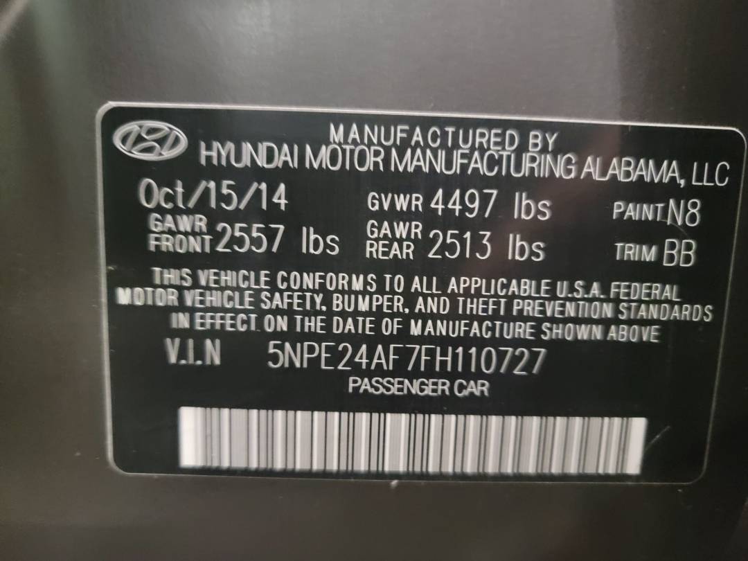 2015 HYUNDAI SONATA — 143398 Miles — Lot 82363003 — Main - Marhaba Auctions Used Cars - Image 8