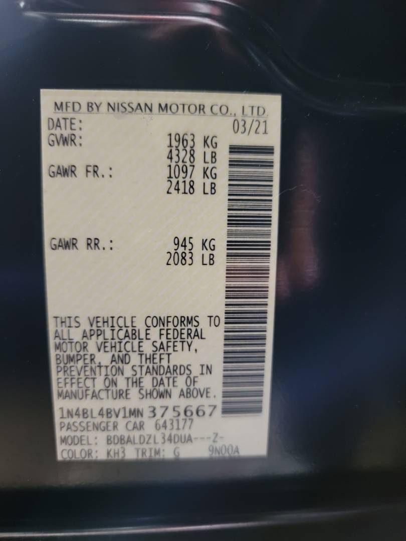2021 NISSAN ALTIMA — 69267 Miles — Lot N375667 - Marhaba Auctions Used Cars - Image 9