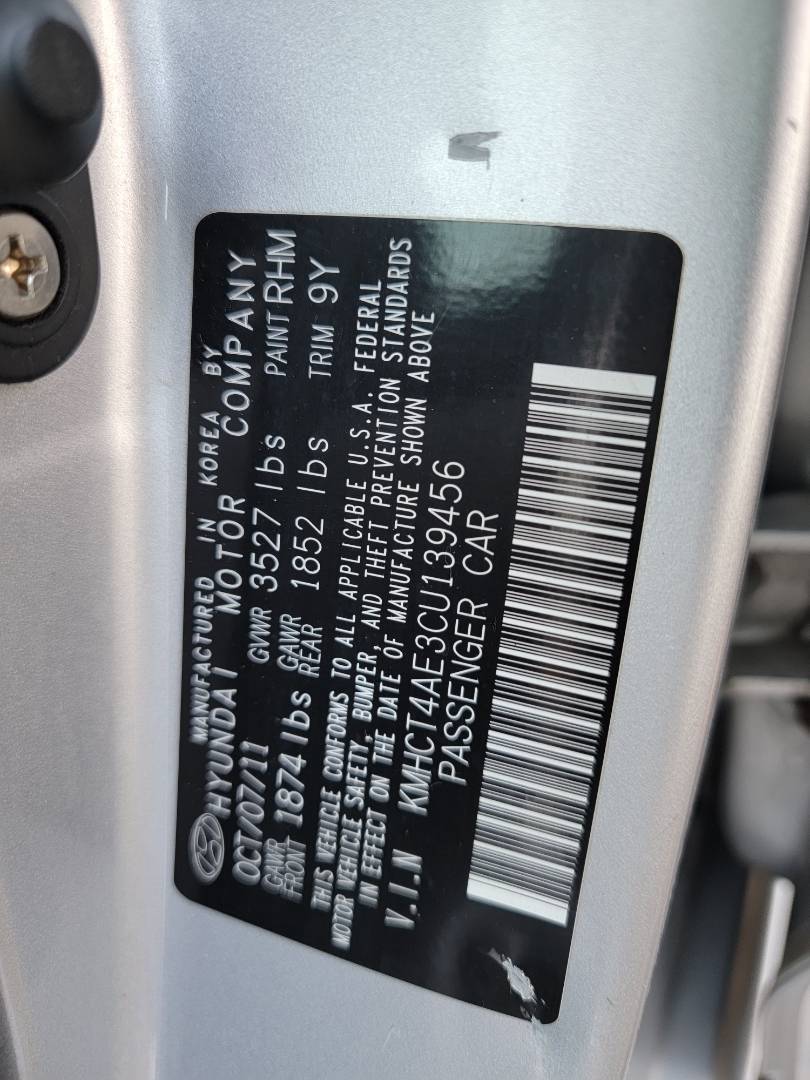 2012 HYUNDAI ACCENT — 90986 Miles — Lot 38378478 - Marhaba Auctions Used Cars - Image 9