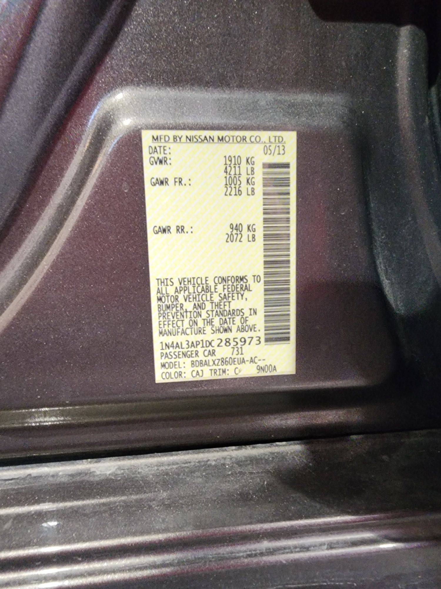 2013 NISSAN ALTIMA — 208955 Miles — Lot 47403534 — Souq - Marhaba Auctions Used Cars - Image 12